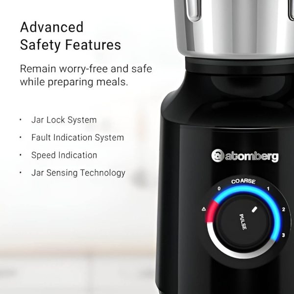 Atomberg Zenova 4 Jar Mixer Grinder with Coarse Mode getting Silbatta like texture, White