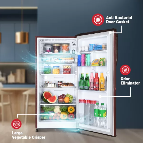 Kenstar REFKD202PTAS, 175L 2 Star Direct Cool Refrigerator, Stabilizer-free operation, 10 Years Warranty on Compressor, CEH-Aster