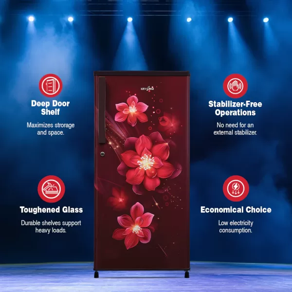 Kenstar REFKD202PTAS, 175L 2 Star Direct Cool Refrigerator, Stabilizer-free operation, 10 Years Warranty on Compressor, CEH-Aster