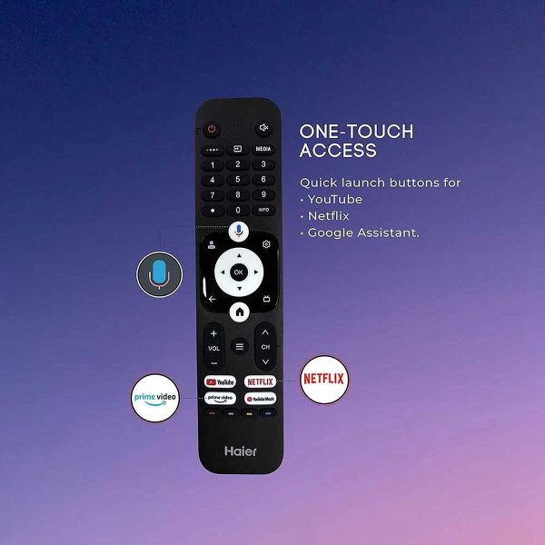 Haier H43K85FFX, Full HD Smart Google TV 109cm (43) with HDR, Dolby Audio, Black