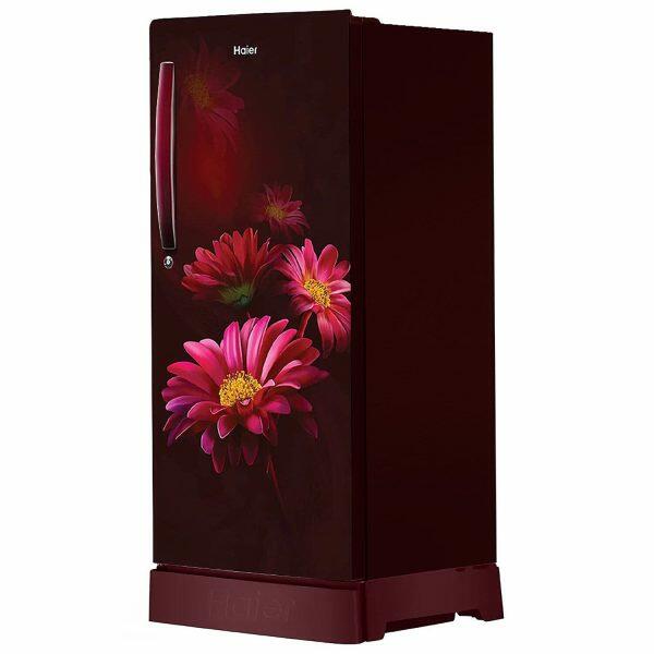 Haier HRD-2103PRH-P, 190 Litre 3 Star Single Door Refrigerator with One Hour Icing Technology and Stabilizer Free Operation, Red Hilton