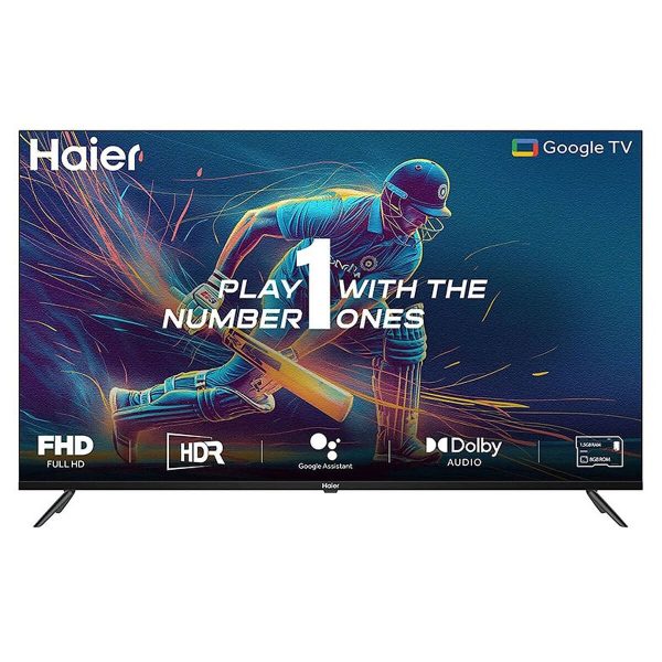 Haier H43K85FFX, Full HD Smart Google TV 109cm (43) with HDR, Dolby Audio, Black
