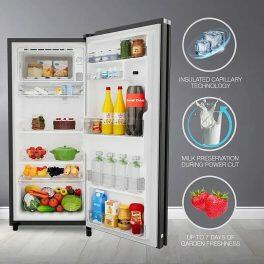 Whirlpool 215 IMPRO GD PRM, 192 Litre 5 Star Icemagic Pro Direct Cool-Single Door Refrigerator with Inverter Compressor and and Upto 7 Days Garden Freshness, CRYSTAL BLACK
