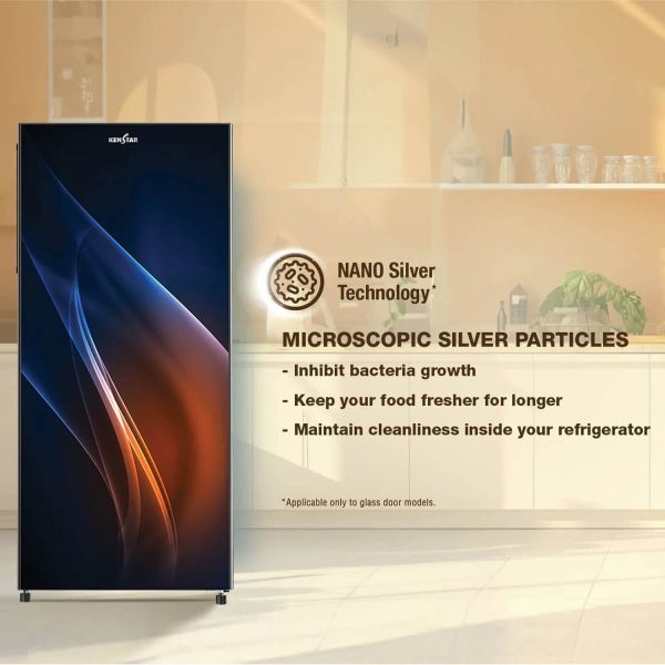 Kenstar REFKD224LTSL, 190L 4 Star Single Door-Direct Cool Refrigerator, Stabilizer-free operation, 10 Years Warranty on Compressor, Silk Glass