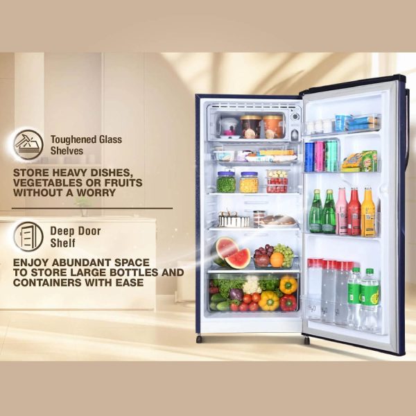 Kenstar REFKD202PTAS, 175L 2 Star Direct Cool Refrigerator, Stabilizer-free operation, 10 Years Warranty on Compressor, CEH-Aster