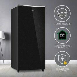 Whirlpool 215 IMPRO GD PRM, 192 Litre 5 Star Icemagic Pro Direct Cool-Single Door Refrigerator with Inverter Compressor and and Upto 7 Days Garden Freshness, CRYSTAL BLACK