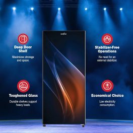 Kenstar REFKD224LTSL, 190L 4 Star Single Door-Direct Cool Refrigerator, Stabilizer-free operation, 10 Years Warranty on Compressor, Silk Glass