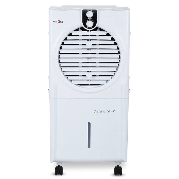 Kenstar TURBOCOOL NEO HC 45 GA WH, 45 Litre Desert Air Cooler with 3 Side HoneyComb Pads, Motorised Louvre Movement, Powerful Fan and Inverter Compatible, White