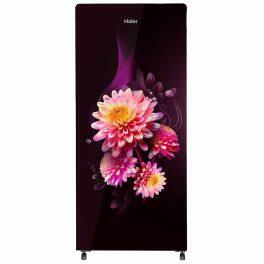 Haier HRD-2103CDG-P, 190 Litre 3 Star Direct Cool-Single Door With Base Drawer Refrigerator, One Hour Icing Technology and Stabilizer Free Operation, Daisy Glass