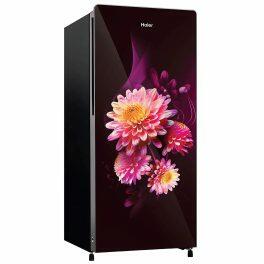 Haier HRD-2103CDG-P, 190 Litre 3 Star Direct Cool-Single Door With Base Drawer Refrigerator, One Hour Icing Technology and Stabilizer Free Operation, Daisy Glass
