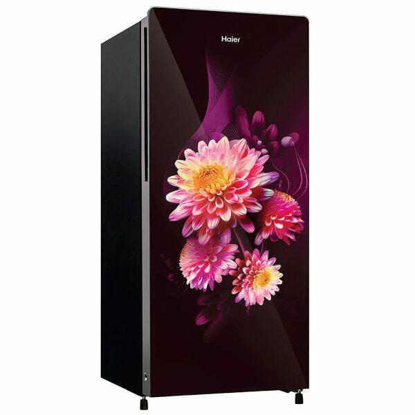 Haier HRD-2103CDG-P, 190 Litre 3 Star Direct Cool-Single Door With Base Drawer Refrigerator, One Hour Icing Technology and Stabilizer Free Operation, Daisy Glass