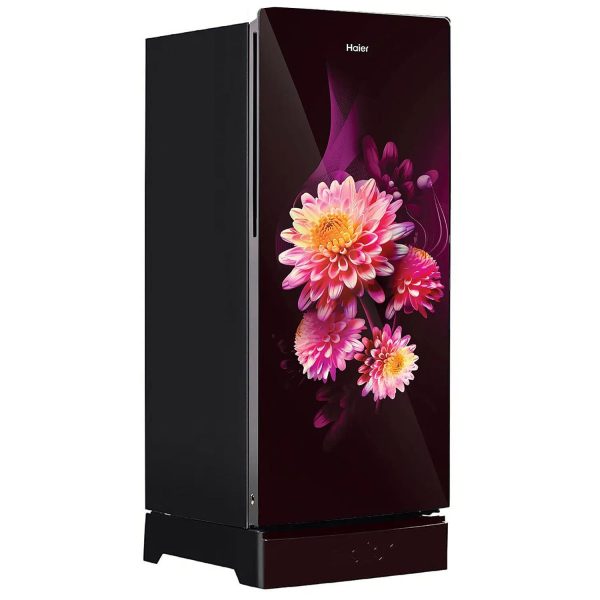 Haier HRD-2103PDG-P, 190 Litre 3 Star Direct Cool-Single Door With Base Drawer Refrigerator, One Hour Icing Technology and Stabilizer Free Operation, Daisy Glass