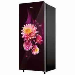Haier HRD-2103CDG-P, 190 Litre 3 Star Direct Cool-Single Door With Base Drawer Refrigerator, One Hour Icing Technology and Stabilizer Free Operation, Daisy Glass
