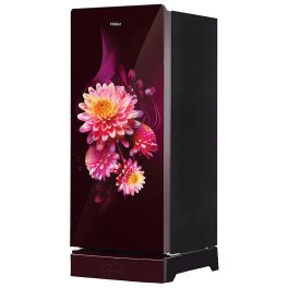 Haier HRD-2103PDG-P, 190 Litre 3 Star Direct Cool-Single Door With Base Drawer Refrigerator, One Hour Icing Technology and Stabilizer Free Operation, Daisy Glass