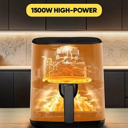 Haier HAF-D502B, 5L Air Fryer with 3 D Hot Circulation & 12 Rich Recipes, Black