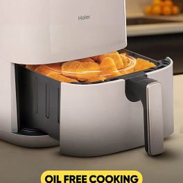 Haier HAF-M501L, 5L Air Fryer with 3 D Hot Circulation & 12 Rich Recipes, Ivory