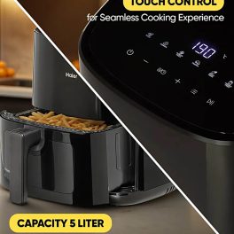 Haier HAF-D502B, 5L Air Fryer with 3 D Hot Circulation & 12 Rich Recipes, Black