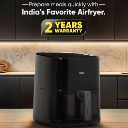 Haier HAF-D502B, 5L Air Fryer with 3 D Hot Circulation & 12 Rich Recipes, Black