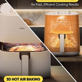 Haier HAF-M501L, 5L Air Fryer with 3 D Hot Circulation & 12 Rich Recipes, Ivory