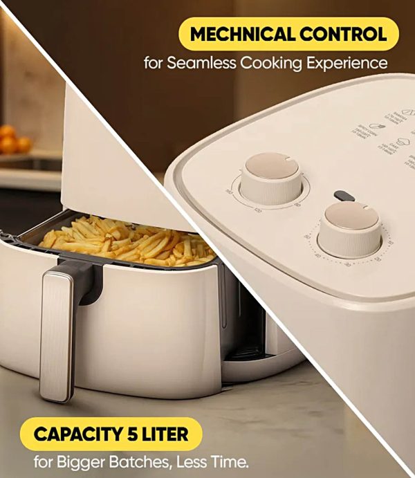 Haier HAF-M501L, 5L Air Fryer with 3 D Hot Circulation & 12 Rich Recipes, Ivory