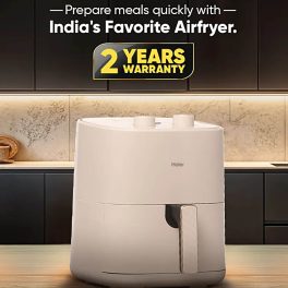 Haier HAF-M501L, 5L Air Fryer with 3 D Hot Circulation & 12 Rich Recipes, Ivory