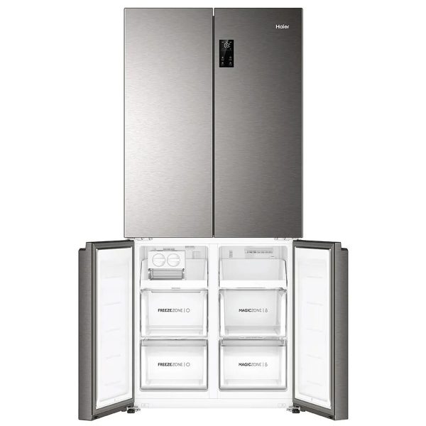 Haier HRB-600IS, 520 L 3 Star Lumiere Series Wi-Fi enabled 4-Door Side by Side frost free Refrigerator with 85% Convertible Fridge & Expert Inverter Technology, INOX STEEL