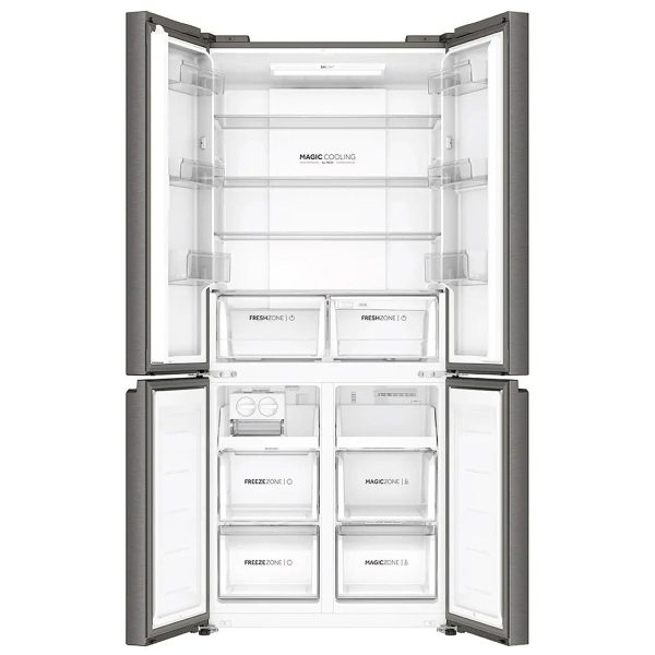Haier HRB-600IS, 520 L 3 Star Lumiere Series Wi-Fi enabled 4-Door Side by Side frost free Refrigerator with 85% Convertible Fridge & Expert Inverter Technology, INOX STEEL