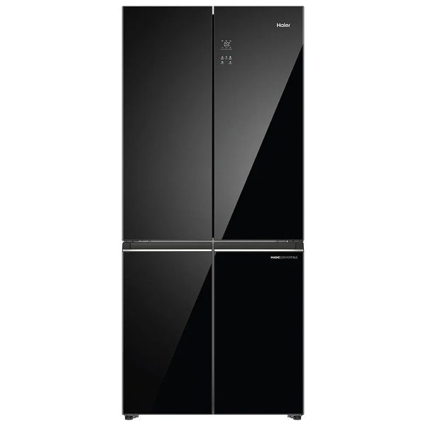 Haier HRB-600KGU1, 520 L 3 Star Lumiere Series Wi-Fi enabled 4-Door Side by Side frost free Refrigerator with 85% Convertible Fridge & Expert Inverter Technology, Black Glass