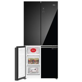 Haier HRB-600KGU1, 520 L 3 Star Lumiere Series Wi-Fi enabled 4-Door Side by Side frost free Refrigerator with 85% Convertible Fridge & Expert Inverter Technology, Black Glass