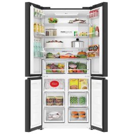 Haier HRB-600KGU1, 520 L 3 Star Lumiere Series Wi-Fi enabled 4-Door Side by Side frost free Refrigerator with 85% Convertible Fridge & Expert Inverter Technology, Black Glass