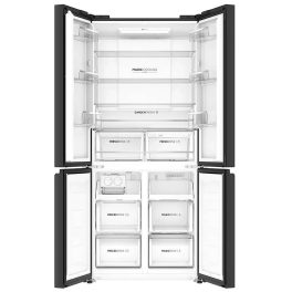 Haier HRB-600KGU1, 520 L 3 Star Lumiere Series Wi-Fi enabled 4-Door Side by Side frost free Refrigerator with 85% Convertible Fridge & Expert Inverter Technology, Black Glass