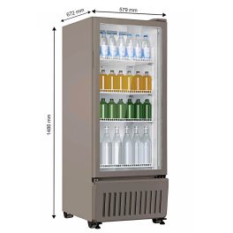 Haier HVC-305GT5, 285 Litre Single Door Visi Cooler with Touch LED and Double Layer Vacuum Glass, Grey