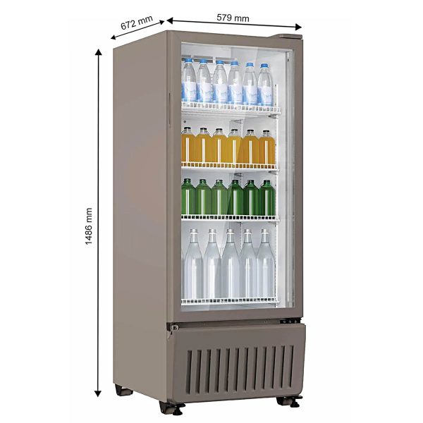 Haier HVC-305GT5, 285 Litre Single Door Visi Cooler with Touch LED and Double Layer Vacuum Glass, Grey