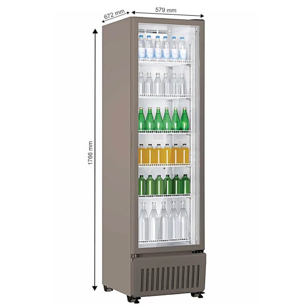 Haier HVC-405GT5, 360 Litre Single Door Visi Cooler with Touch LED and Double Layer Vacuum Glass, Grey