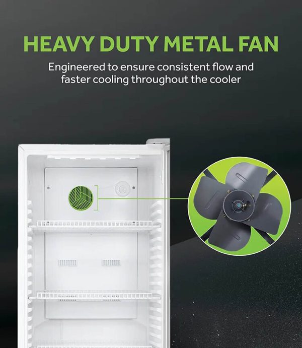 Haier HVC-505GT5, 440 Litre Single Door Visi Cooler with Backside Evaporator, Fog-Free Glass, Adjustable Shelves & Vertical Touch LED Control, Grey