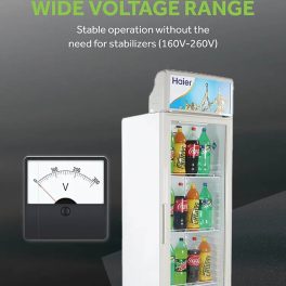 Haier HVC-505GT5, 440 Litre Single Door Visi Cooler with Backside Evaporator, Fog-Free Glass, Adjustable Shelves & Vertical Touch LED Control, Grey