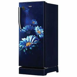 Haier HRD-2103PMH-P, 190 Litre 3 Star Single Door With Base Drawer Refrigerator, One Hour Icing Technology and Stabilizer Free Operation, Red Hilton
