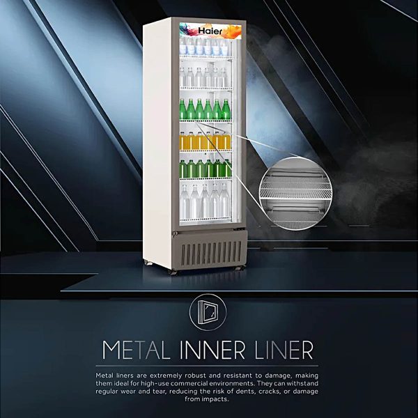 Haier HVC-405GT5, 360 Litre Single Door Visi Cooler with Touch LED and Double Layer Vacuum Glass, Grey