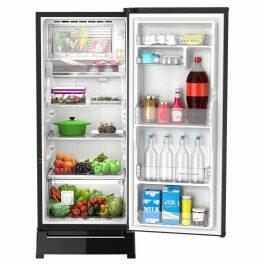 Whirlpool 215 IMPRO GD ROY, 192 Litre 5 Star Icemagic Pro Glass Finish Direct Cool-Single Door Refrigerator With Base Drawer, Inverter Compressor, CRYSTAL BLACK