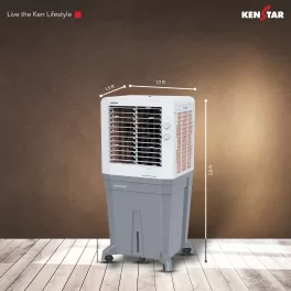 Kenstar Farrata HC 100, Desert Air Cooler (100 Liter), Home - Inverter Compatible, Honeycomb Cooling Pads, Quadraflow Technology, Double Ball Bearing Motor, Grey