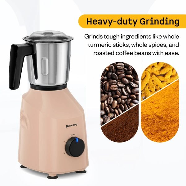Atomberg Xiana Mixer Grinder With Unique Coarse Mode 3 Jars With Powerful 750W Intelligent Motor, Peach Blossom