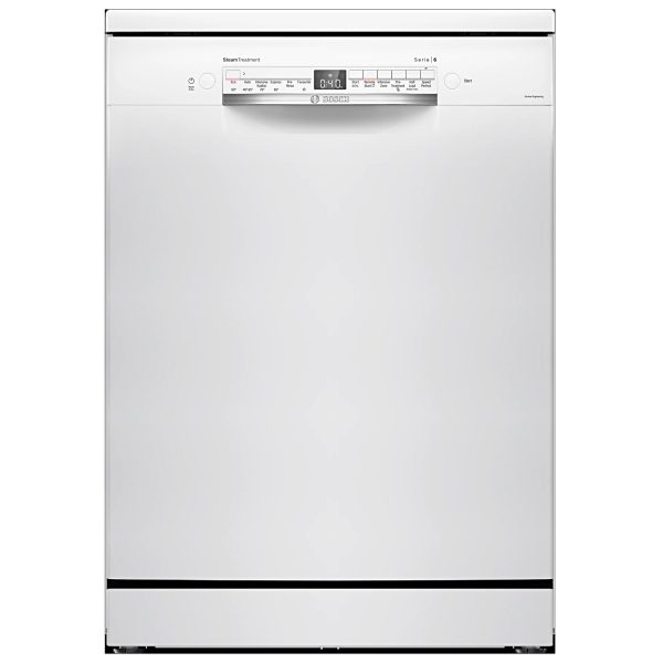 Bosch SMS6IKW01I, 14 Place Dishwasher with Wi-Fi, Steam, Dosage Assist and Rackmatic, White