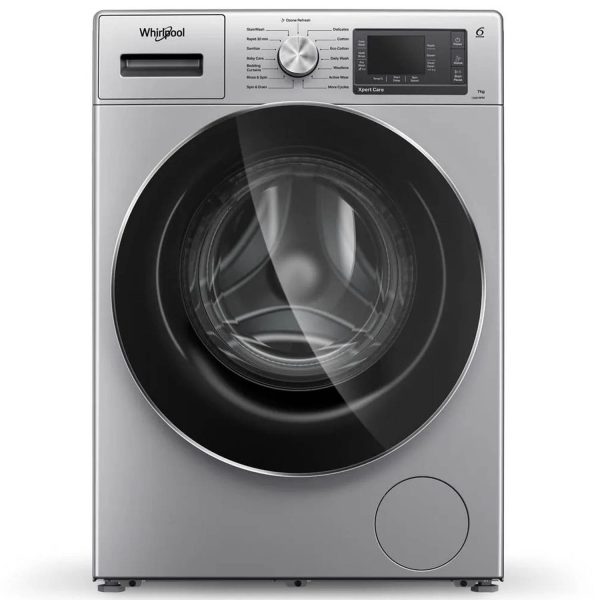 Whirlpool XO7012BYS, Xpert Care 7 kg 1200 RPM 5 Star Inverter Fully-Automatic Front Load Washing Machine with Ozone Air Refresh Technology & Built-in-Heater and Steam Wash, Majestic Silver
