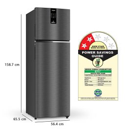 Whirlpool IFPRO INV CNV 278, 235L 2 Star Intellifresh Pro 10 in 1 Convertible Frost Free Double-Door Refrigerator, 10 Years Warranty on Compressor, STEEL ONYX