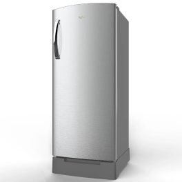 Whirlpool 260 Impro Plus Roy Inv, 236 Litre 4 Star Direct Cool-Single Door Refrigerator with Base Drawer, Inverter Compressor, 4-in-1 Cooling Modes and 1 Hour Icing Technology, Alpha Steel