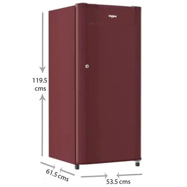 Whirlpool 200 Genius CLS, 185 Litre 1 Star Single Door Refrigerator with Stabilizer Free Operation and Toughened Glass Shelve, Wine