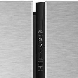 Haier HES-690SS, 596 Litre 3 Star Side-by-Side Refrigerator with 100% Convertible Fridge Space and Expert Inverter Technology, Shiny Silver