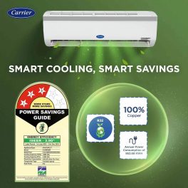 Carrier 24K 3S Emperia Lxi, 2 Ton 3 Star Inverter Split AC with 100% Copper Condenser and 4-in-1 Convertible Modes, White