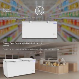 Bluestar CF5-575NEYW, 515 Litre Double Door Convertible Deep Freezer with 5-Star Rating and Frosted Inner Lid, White