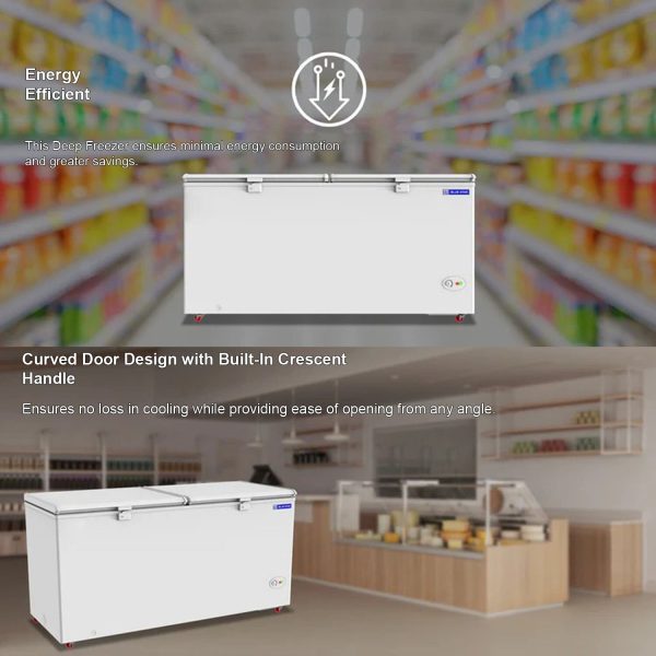 Bluestar CF5-575NEYW, 515 Litre Double Door Convertible Deep Freezer with 5-Star Rating and Frosted Inner Lid, White